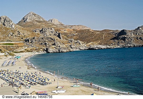 geography / travel  Greece  Island Crete  Damnoni  beaches  beach  bay  bathers  Mediterranean