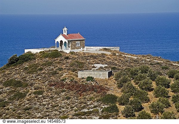geography / travel  Greece  Island Crete  landscapes / landscape  landscape  chapel  near Milatos  Mediterranean