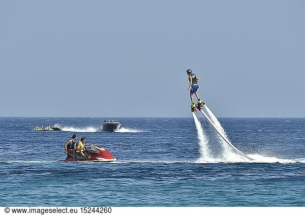 geography / travel  Greece  water sports  aquatics fun at super paradise Beach  Mykonos  Cyclades