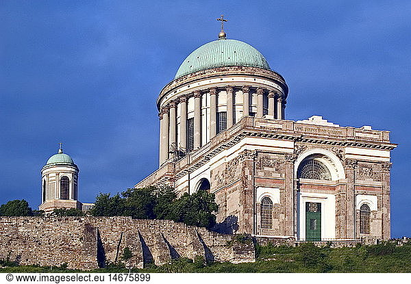 geography / travel  Hungary  Esztergom  churches  cathedral  exterior view  built 1820  Classicism