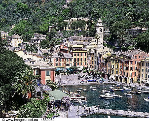 geography / travel  Italy  Portofino  townscape with marina