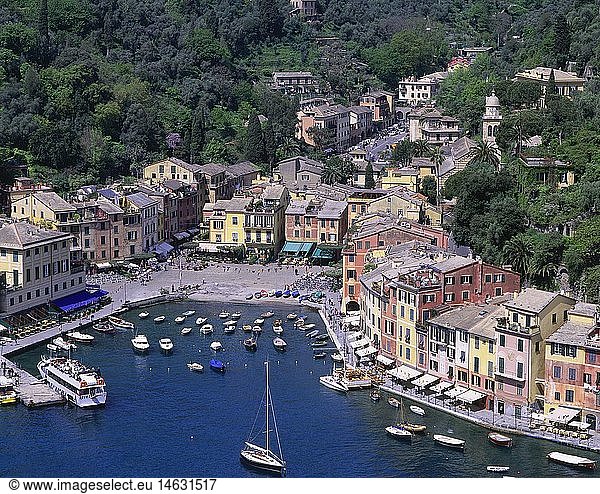 geography / travel  Italy  Portofino  townscape with marina
