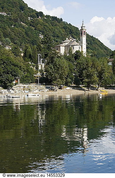 geography / travel  Italy  Regione Piemonte  Cannero Riviera  Lago Maggiore  lake  church