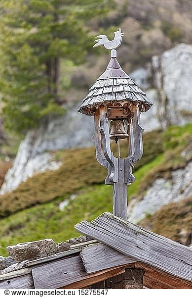 geography / travel  Italy  South Tyrol  belfry at age Alpine hut in Rein in Taufers  Tauferer Ahrntal (Ahrn Valley)