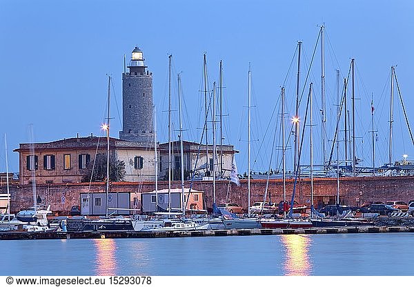 geography / travel  Italy  Tuscany  lighthouse in the harbour of Livorno