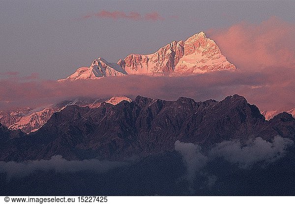geography / travel  Nepal  Manaslu at sunset