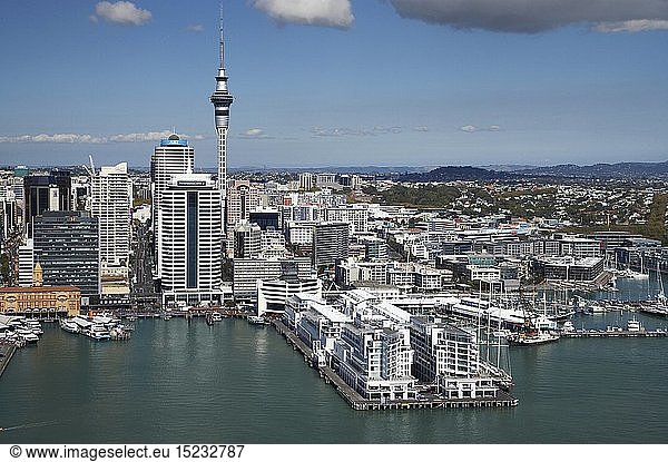 Geography / travel  New Zealand  Hilton Hotel  Princes Wharf  Auckland CBD and Sky Tower  North Island
