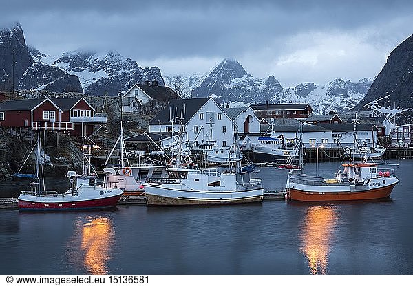 geography / travel  Norway  Harbor of Hamnoy  Lofoten  Vestvagoy