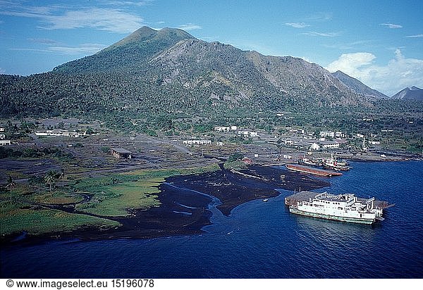 geography / travel Rabaul destroyed by volcanic eruption  Papua New Guinea  New Britain