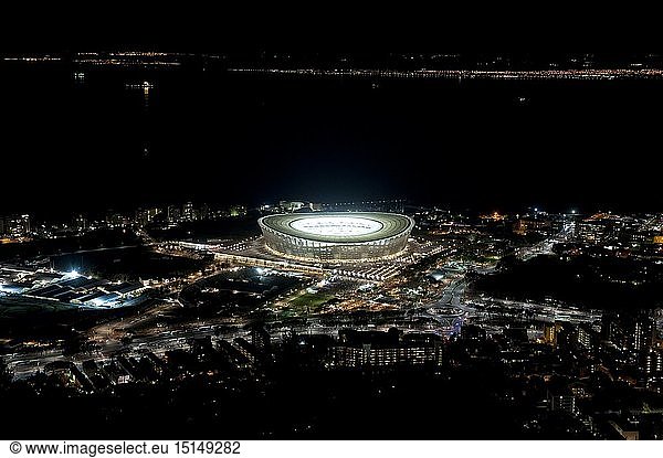 geography / travel  South Africa  Cape Town  Green Point Stadium at night during FIFA World Cup 2010 Cape Town South Africa