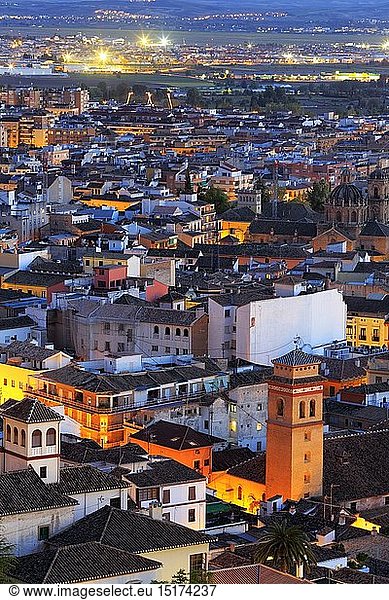 geography / travel  Spain  Cityscape at sunset  Granada  Andalusia