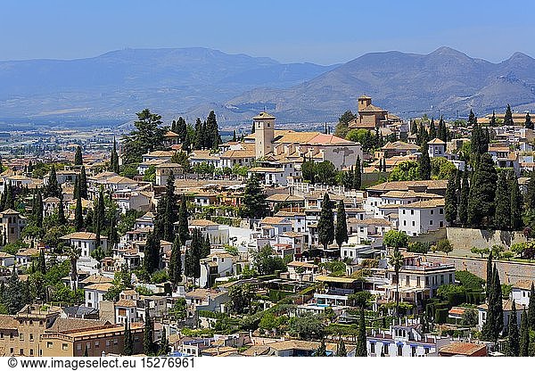 geography / travel  Spain  Cityscape from Alhambra  Granada  Andalusia