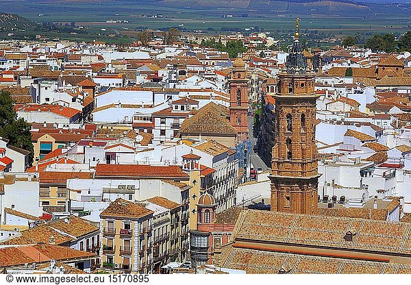 geography / travel  Spain  Cityscape from castle tower  Antequera  Andalusia