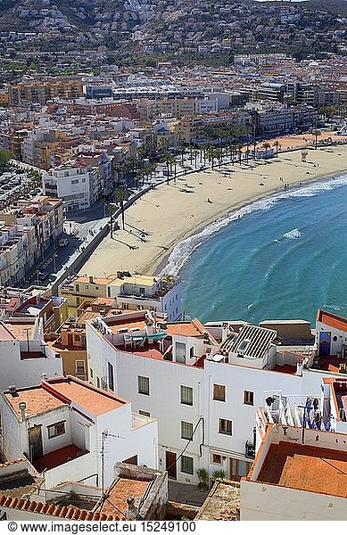 geography / travel  Spain  Cityscape view from castle  Peniscola  Valencian Community