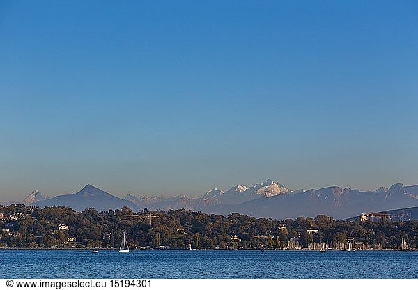 geography / travel  Switzerland  Geneva  Lake Geneva  Mont blanc and Matterhorn