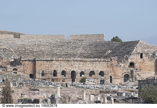 geography / travel  Turkey  Denizli  Pamukkale  Hierapolis  Roman theatre