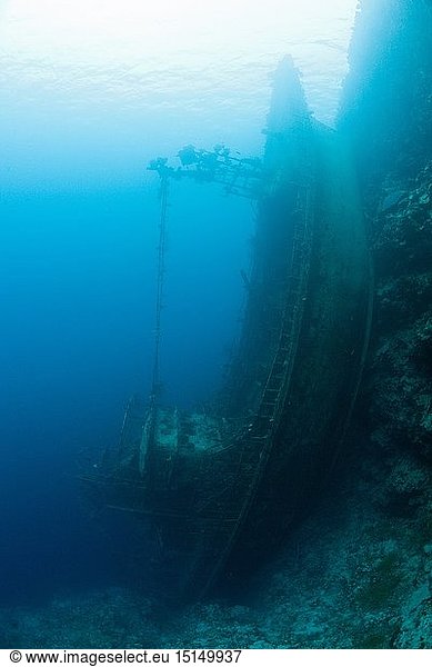 geography / travel  Upright Tuna Boat Wreck  Marovo Lagoon  Solomon Islands