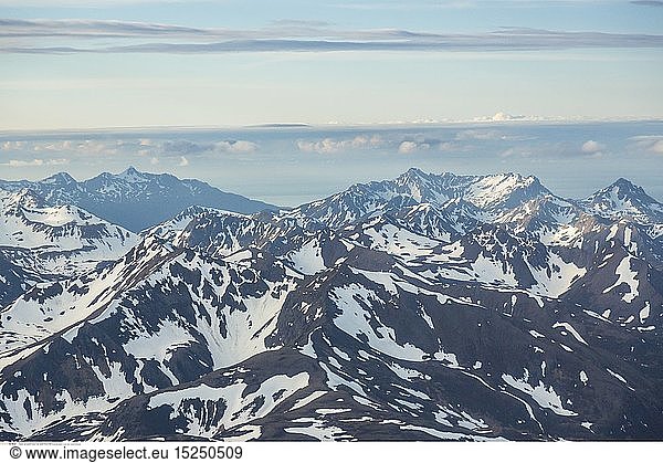 geography / travel  USA  Alaska  Aerial view  Kenai Mountains  Cook Inlet  Kenai Peninsula