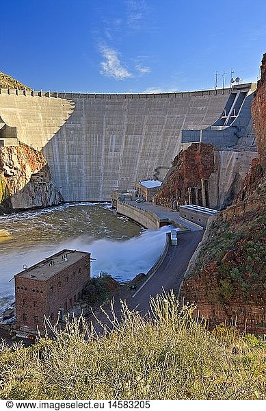 geography / travel  USA  Arizona  Apache Junction  Theodore Roosevelt Dam  hydroelectric generating  Apache Trail  Arizona Hwy 88  Arizona