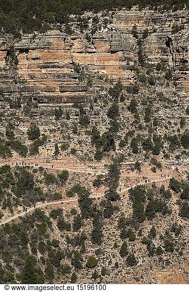 geography / travel  USA  Arizona  Grand Canyon National Park  South Rim  Bright Angel Trail  people  hiking  path  track
