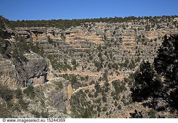 geography / travel  USA  Arizona  Grand Canyon National Park  South Rim  Bright Angel Trail  people  hiking  path  track