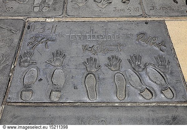 geography / travel  USA  California  Los Angeles  Twilight Saga  hand prints and shoe prints  Grauman's Chinese Theater  Hollywood Blvd  Hollywood