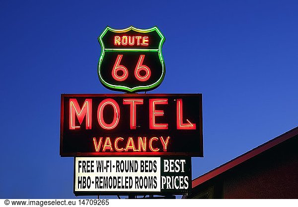 geography / travel  USA  California  neon sign at the Route 66 in Barstow
