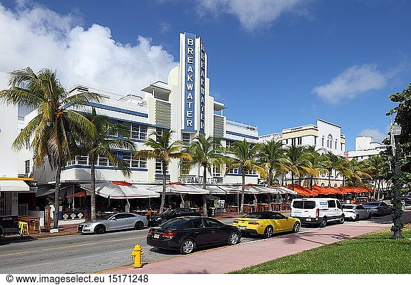 geography / travel  USA  Florida  Miami Beach  Breakwater hotel  breed Deco District  ocean drive  Miami Beach