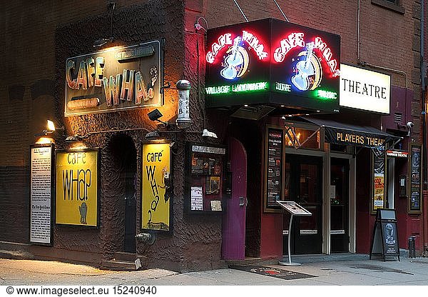 geography / travel  USA  New York  New York City  cafe Wha  music and theatre / theater  Greenvich Village  at night