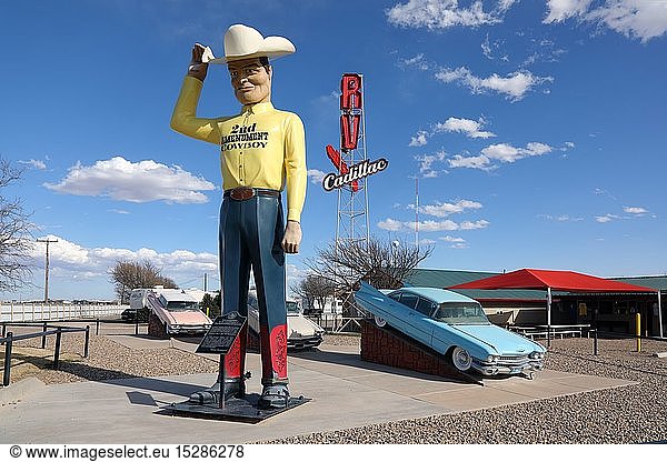 geography / travel  USA  Texas  Amarillo  2nd Amendment cowboy  cadillac RV Park  route 66  Amarillo  Texas