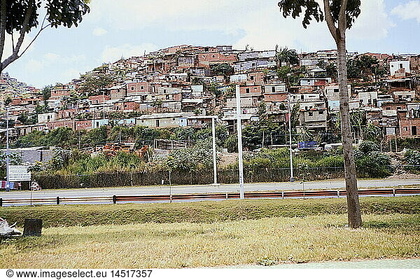 geography / travel  Venezuela  Caracas  slum  1964