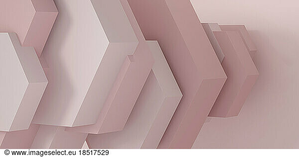 Geometry shaped podium for beauty products against colored background