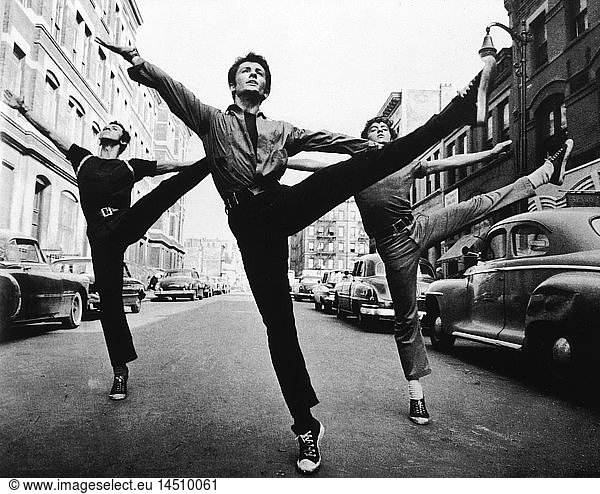 George Chakiris (center)  on-set of the Film  West Side Story  1961