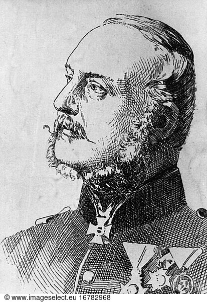 George V  King of Hanover (1851–66)  blinds at the age of 14 years.
Berlin  27.5.1819 – Paris  12.6.1878. Portrait. Wood engraving  contemporary.