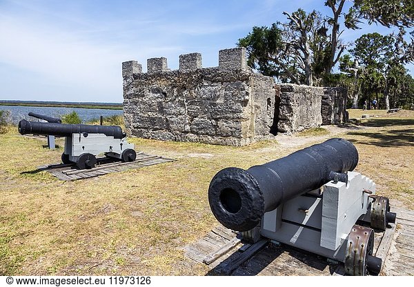 Georgia  St. Simons Island  National Park Service  Fort Frederica National Monument  archaeological site  cannons  Fancy Bluff Creek