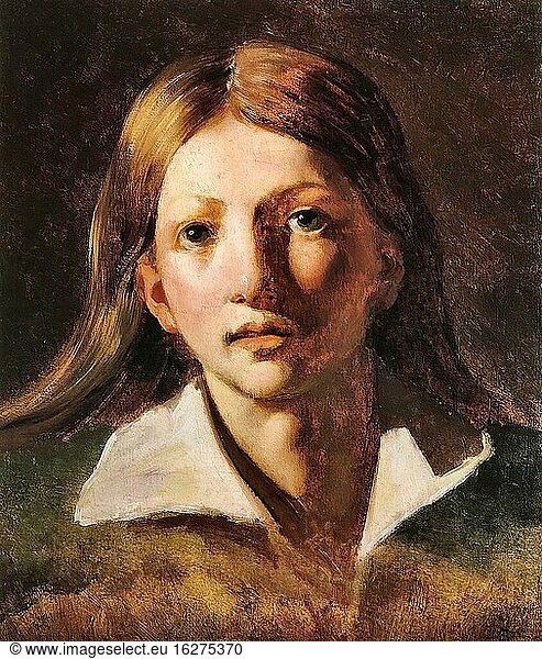 Gericault Th?odore - Portraitstudie eines Jugendlichen - Französische Schule - 19. Jahrhundert.