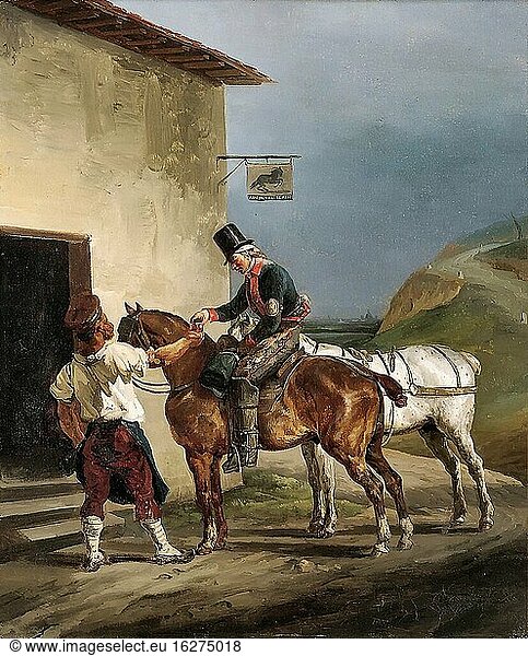 Gericault Th?odore - the White Horse Tavern - French School - 19th Century.