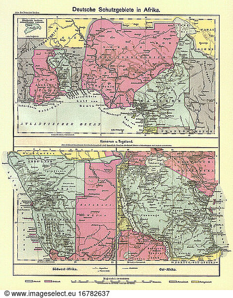 Germany / Colonies.“German Protectorate In Africa .(Map Of Cameroon ...