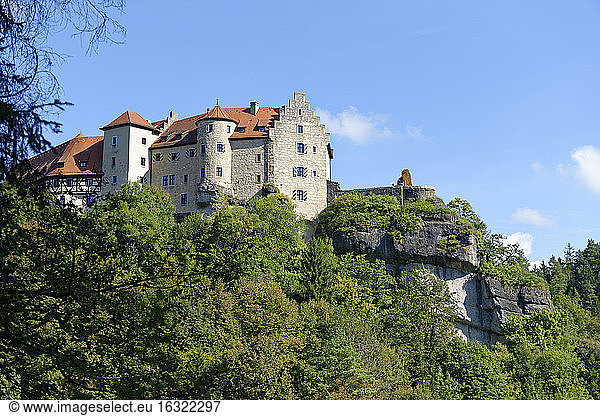 Germany  Ahorntal  view to Rabenstein Castle