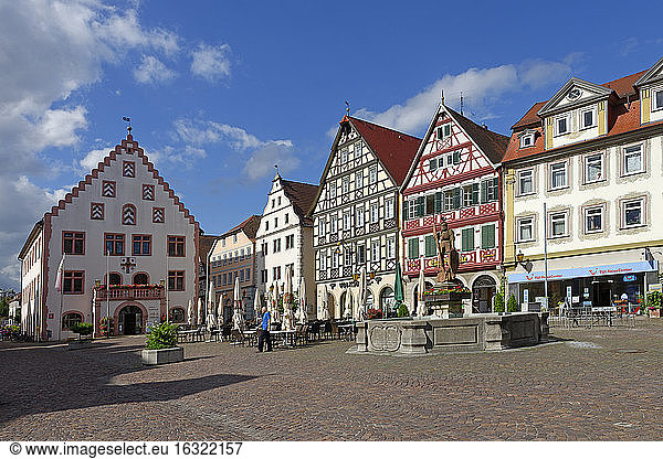 Germany  Bad Mergentheim  Market square with old town hall