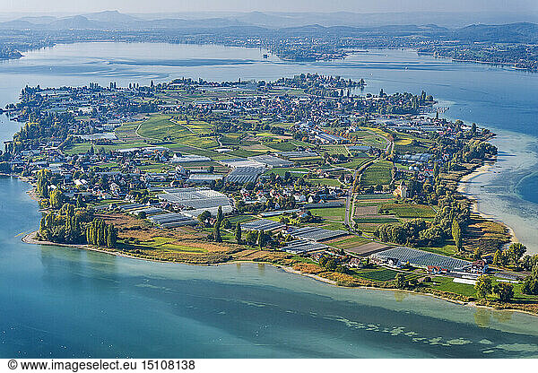 Germany  Baden-Wuerrttemberg  Lake Constance  Reichenau Island  aerial view