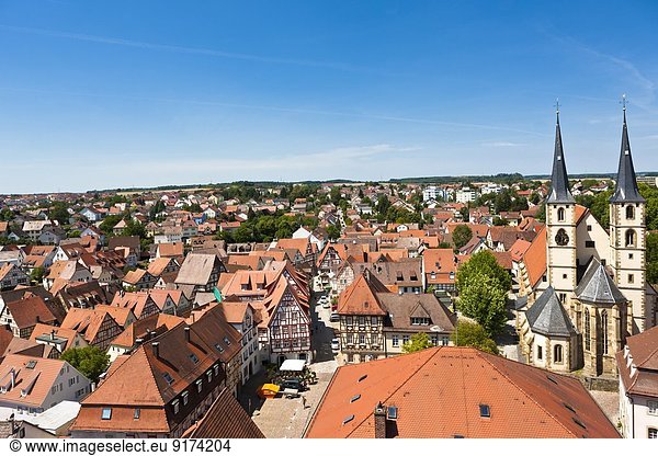Germany  Baden-Wuerttemberg  Bad Wimpfen  view to historic city with collegiate church St Peter