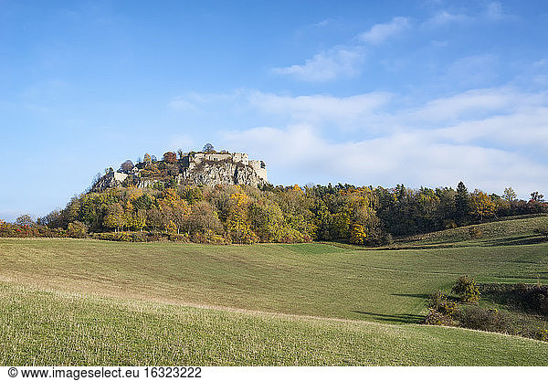 Germany  Baden-Wuerttemberg  Constance district  Hohentwiel Fortress in autumn