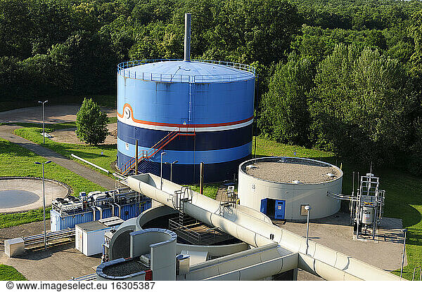 Germany  Baden Wuerttemberg  Gas tank of water treatment plant