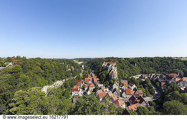 Germany  Baden Wuerttemberg  View on castle and pilgrimage church of St. Anna