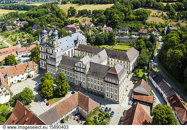 Germany  Baden-Wurttemberg  Schontal  Aerial view of Schontal Abbey in summer