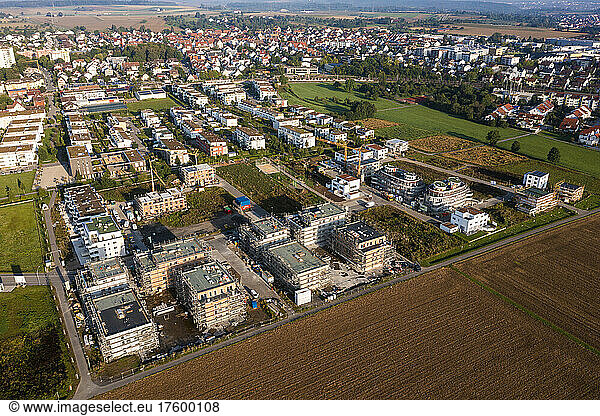 Germany  Baden-Wurttemberg  Sindelfingen  Aerial view of suburban houses in new development area