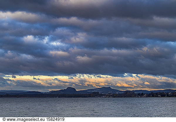 Germany  Baden-Wurttemberg  Storm clouds over Lake Constance