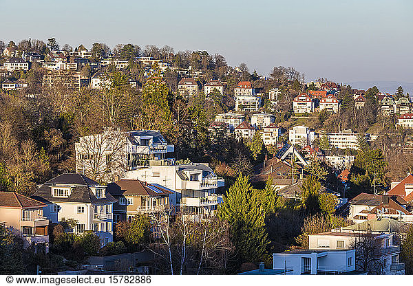 Germany  Baden-Wurttemberg  Stuttgart  Apartments and villas of hillside suburb
