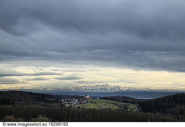 Germany  Baden.Wurttemberg  View over Bodanruck with Freudenthal Castle